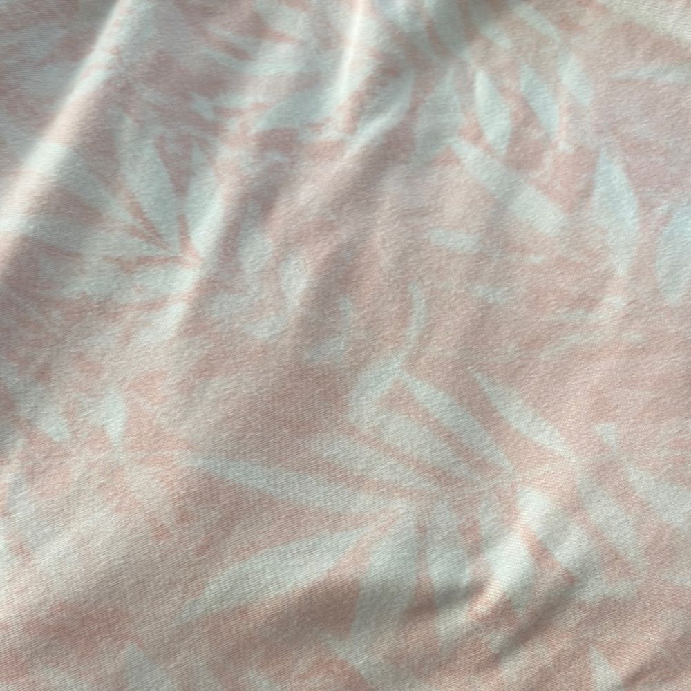 Pink and White Floral Cotton Pajama Set. Button top with elastic waist shorts. - Picture 4 of 6